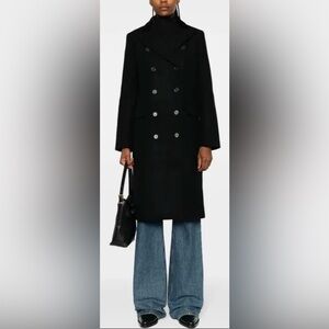 RALPH LAUREN Sz 6 Pea Coat Made in Canada Peak Lapels Double Breasted Lined